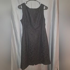Tahari ASL Black Lace Midi Dress
